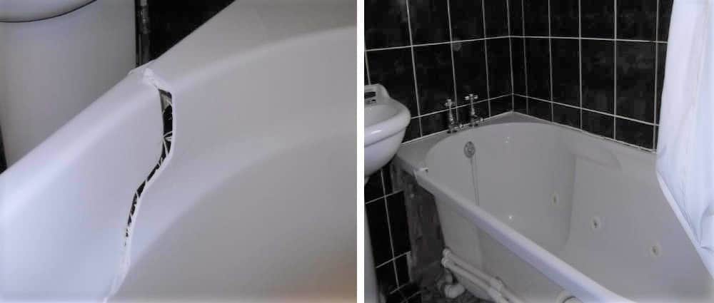 Will Flex Fix A Ed Bathtub, Repair Hole In Fiberglass Bathtub